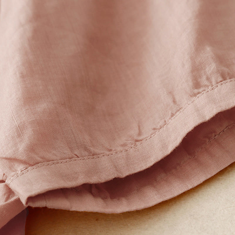 Camisa de algodón de manga tres cuartos para mujer con diseño de botones delanteros bordados con Buddha Stones  - image 22