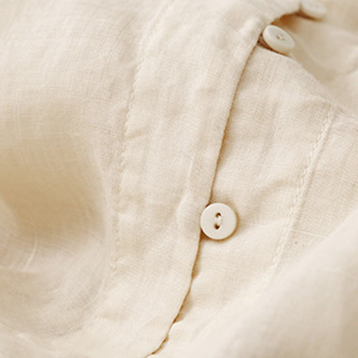 Camisa de algodón de manga tres cuartos para mujer con diseño de botones delanteros bordados con Buddha Stones  - image 14