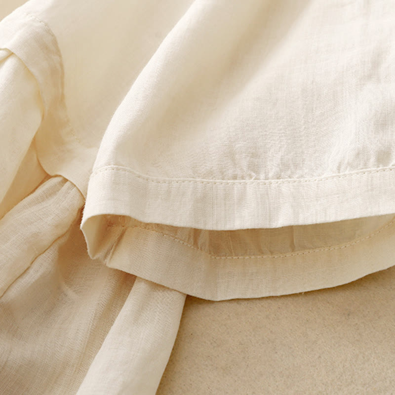 Camisa de algodón de manga tres cuartos para mujer con diseño de botones delanteros bordados con Buddha Stones  - image 17