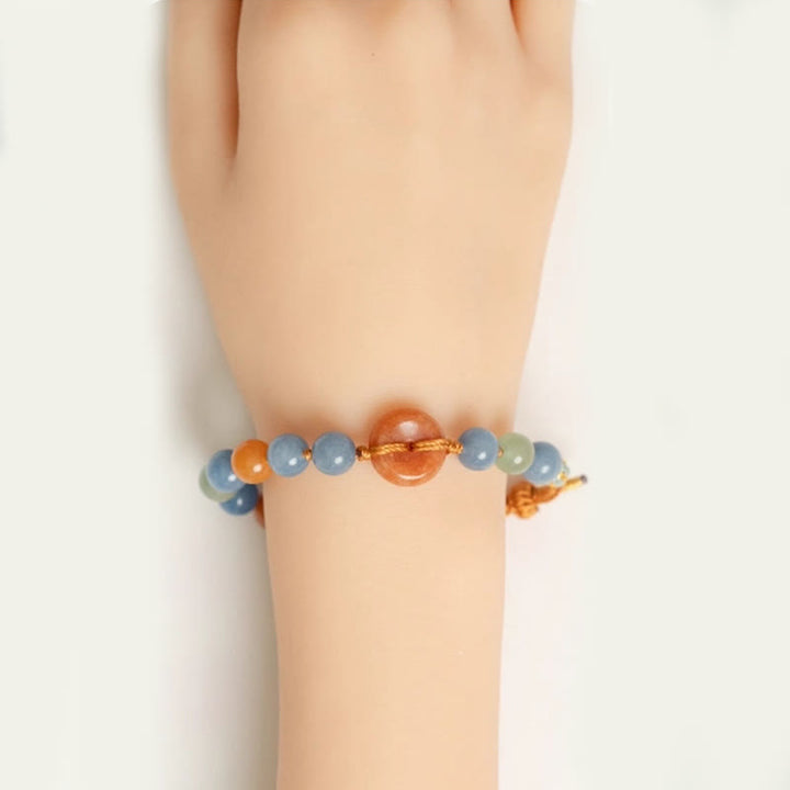 Pulsera curativa con hebilla de paz y aventurina coloreada con Buddha Stones - image 5