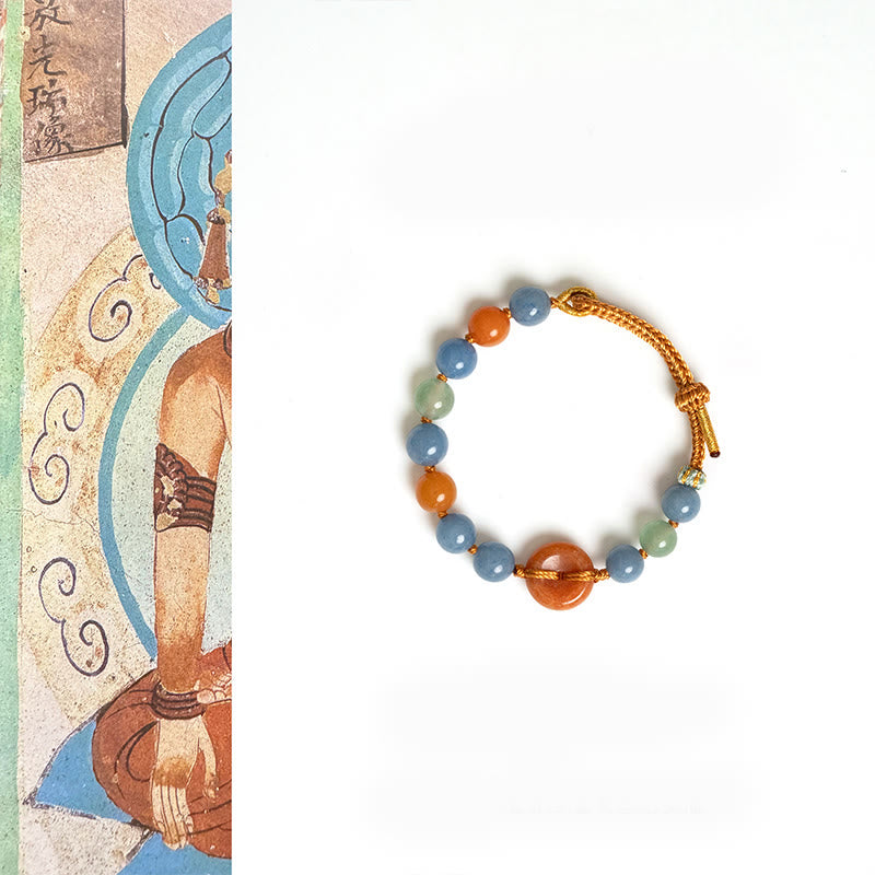 Pulsera curativa con hebilla de paz y aventurina coloreada con Buddha Stones - Hebilla de la Paz de Aventurina (Circunferencia de la muñeca: 15-22 cm) - image 1