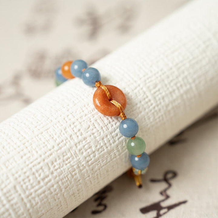 Pulsera curativa con hebilla de paz y aventurina coloreada con Buddha Stones - image 4