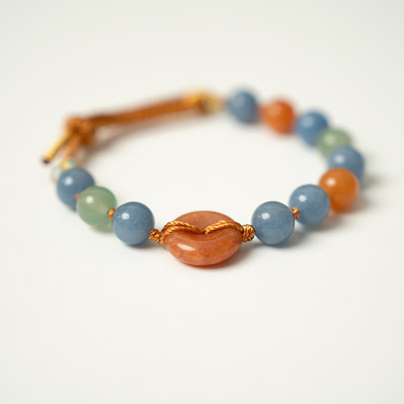 Pulsera curativa con hebilla de paz y aventurina coloreada con Buddha Stones - image 2