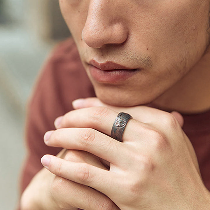 Anillo de equilibrio de loto de plata de ley 999 con Buddha Stones - image 4