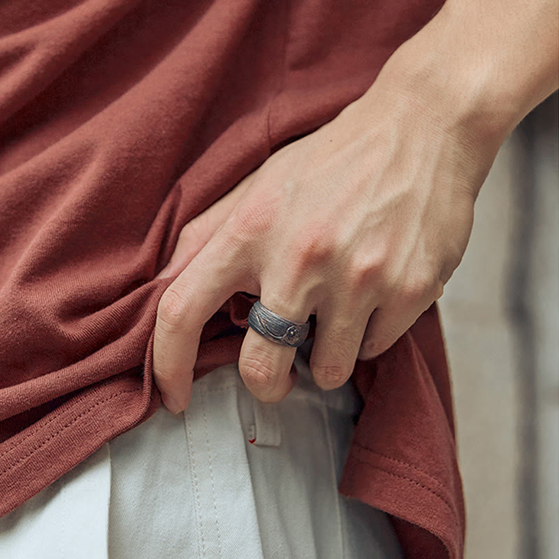Anillo de equilibrio de loto de plata de ley 999 con Buddha Stones - image 12