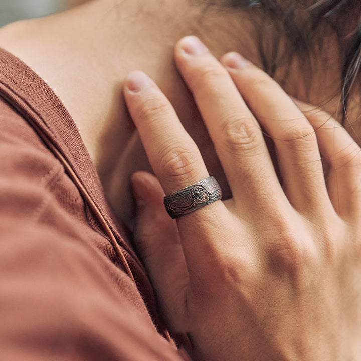 Anillo de equilibrio de loto de plata de ley 999 con Buddha Stones - image 10