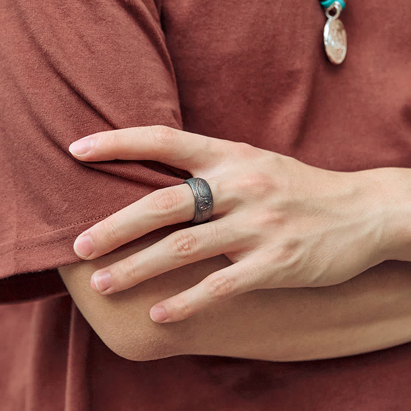 Anillo de equilibrio de loto de plata de ley 999 con Buddha Stones - image 11