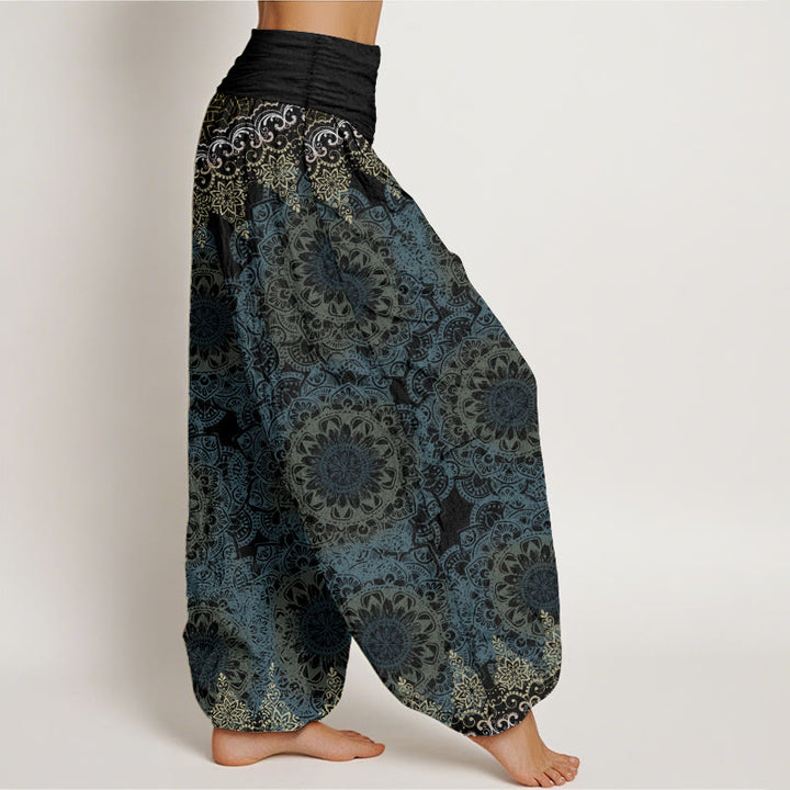 Pantalones Buddha Stones de algodón puro con estampado de mandalas triangulares para mujer, cintura elástica - image 21