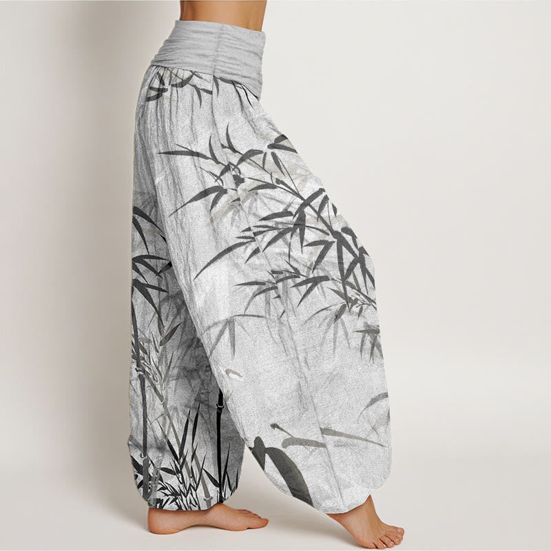 Pantalones harén de cintura elástica para mujer, informales, de algodón puro con Buddha Stones