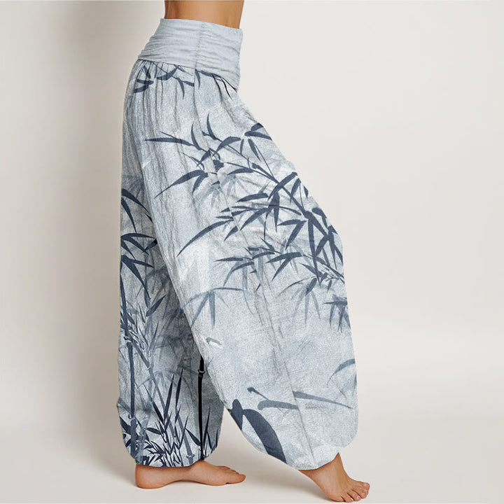Pantalones harén de cintura elástica para mujer, informales, de algodón puro con Buddha Stones