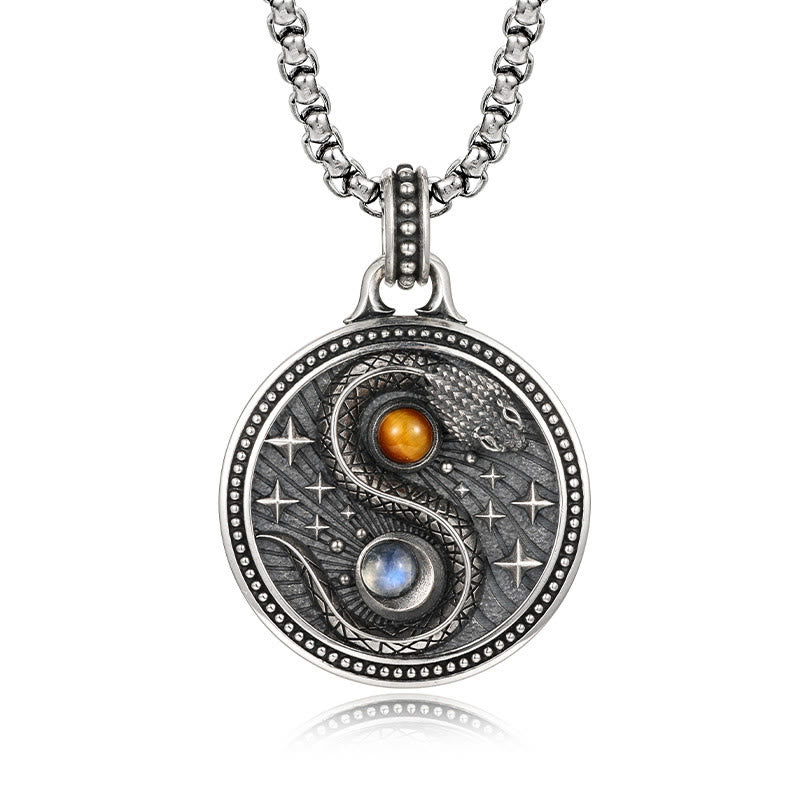 Collar con colgante de cobre con símbolo de riqueza, serpiente y yin y yang, de Buddha Stones - Cobre (Riqueza ♥ Suerte) - image 1