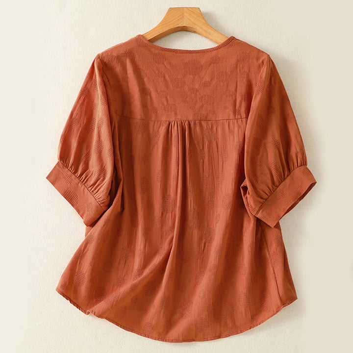 Conjunto de ropa de meditación Buddha Stones de 2 piezas: camisa de manga corta lisa para mujer, pantalones harem. - image 18