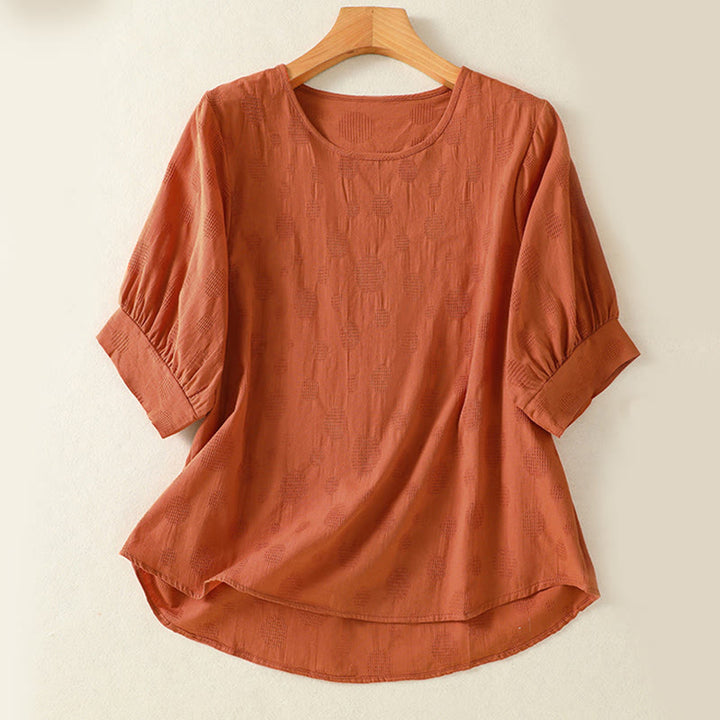 Conjunto de ropa de meditación Buddha Stones de 2 piezas: camisa de manga corta lisa para mujer, pantalones harem. - image 17