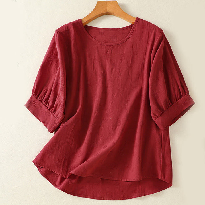 Conjunto de ropa de meditación Buddha Stones de 2 piezas: camisa de manga corta lisa para mujer, pantalones harem. - image 24