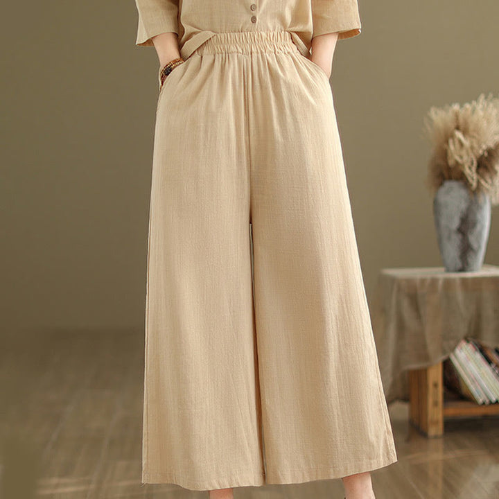 Conjunto de 2 piezas de ropa de meditación informal con cuello alto y pantalones holgados para mujer con Buddha Stones - image 6