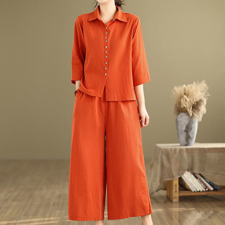 Conjunto de 2 piezas de ropa de meditación informal con cuello alto y pantalones holgados para mujer con Buddha Stones - image 10