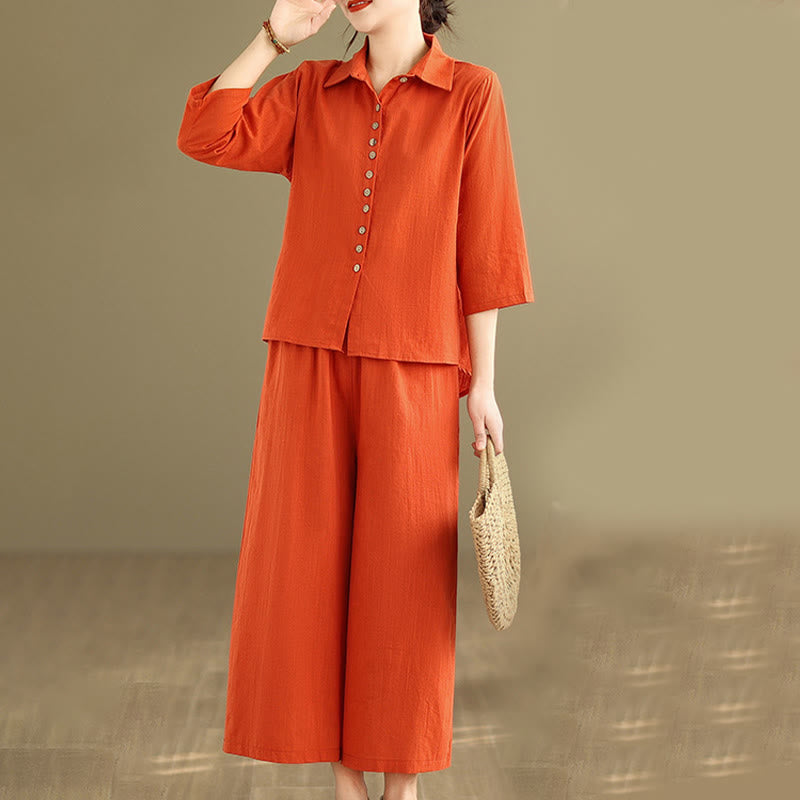 Conjunto de 2 piezas de ropa de meditación informal con cuello alto y pantalones holgados para mujer con Buddha Stones - image 8