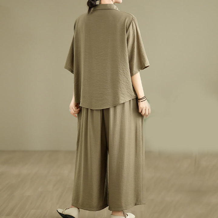 Conjunto de 2 piezas de ropa de meditación informal con cuello alto y pantalones holgados para mujer con Buddha Stones - image 14