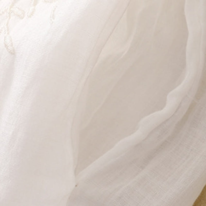 Pantalones harén de lino y algodón para mujer con estampado bordado de Buddha Stones y bolsillos - image 6