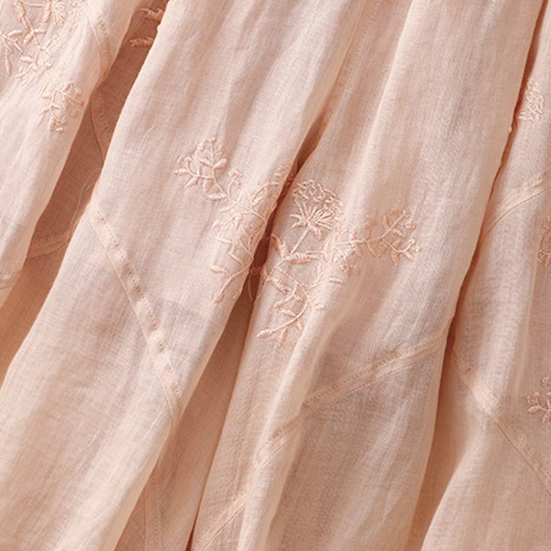 Pantalones harén de lino y algodón para mujer con estampado bordado de Buddha Stones y bolsillos - image 14