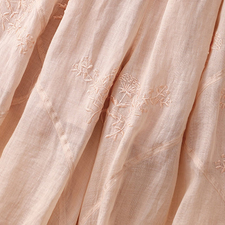 Pantalones harén de lino y algodón para mujer con estampado bordado de Buddha Stones y bolsillos - image 14