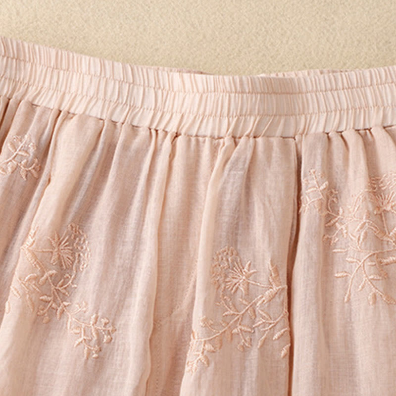 Pantalones harén de lino y algodón para mujer con estampado bordado de Buddha Stones y bolsillos - image 17