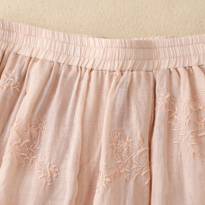 Pantalones harén de lino y algodón para mujer con estampado bordado de Buddha Stones y bolsillos - image 17