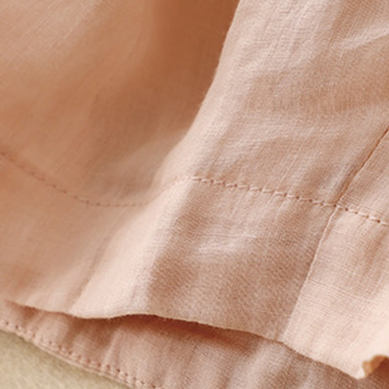 Pantalones harén de lino y algodón para mujer con estampado bordado de Buddha Stones y bolsillos - image 12