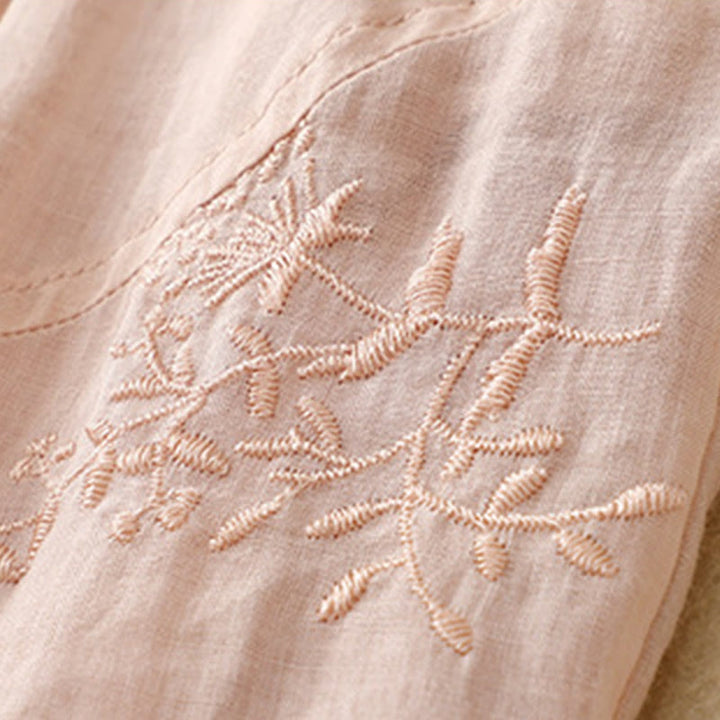 Pantalones harén de lino y algodón para mujer con estampado bordado de Buddha Stones y bolsillos - image 19