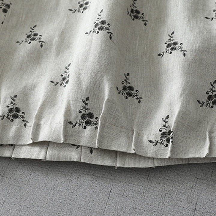 Pantalones harén de lino y algodón para mujer con estampado floral de lunares y Buddha Stones y bolsillos - image 2