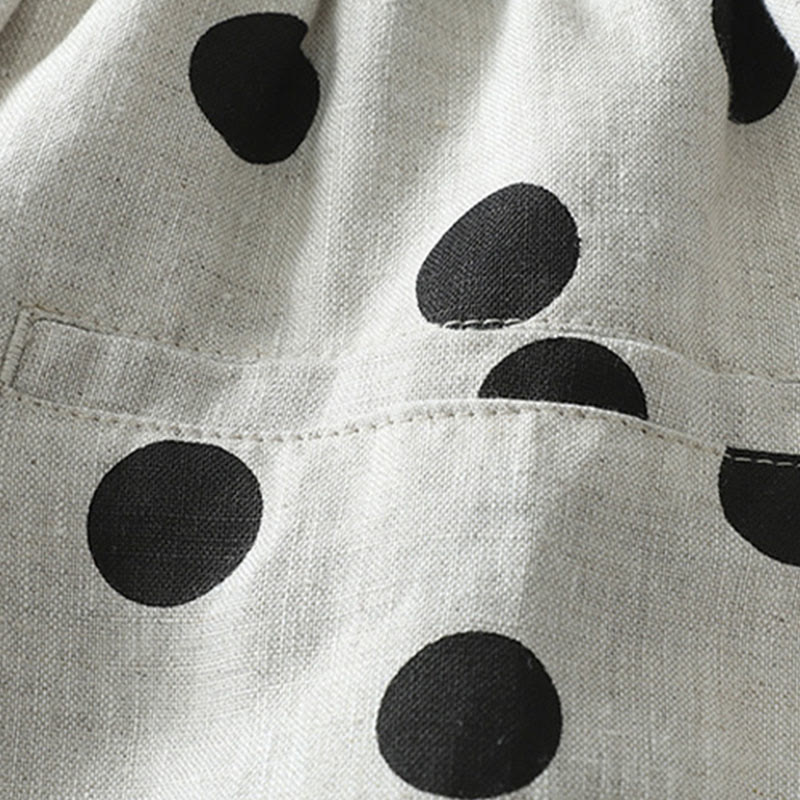 Pantalones harén de lino y algodón para mujer con estampado floral de lunares y Buddha Stones y bolsillos - image 12