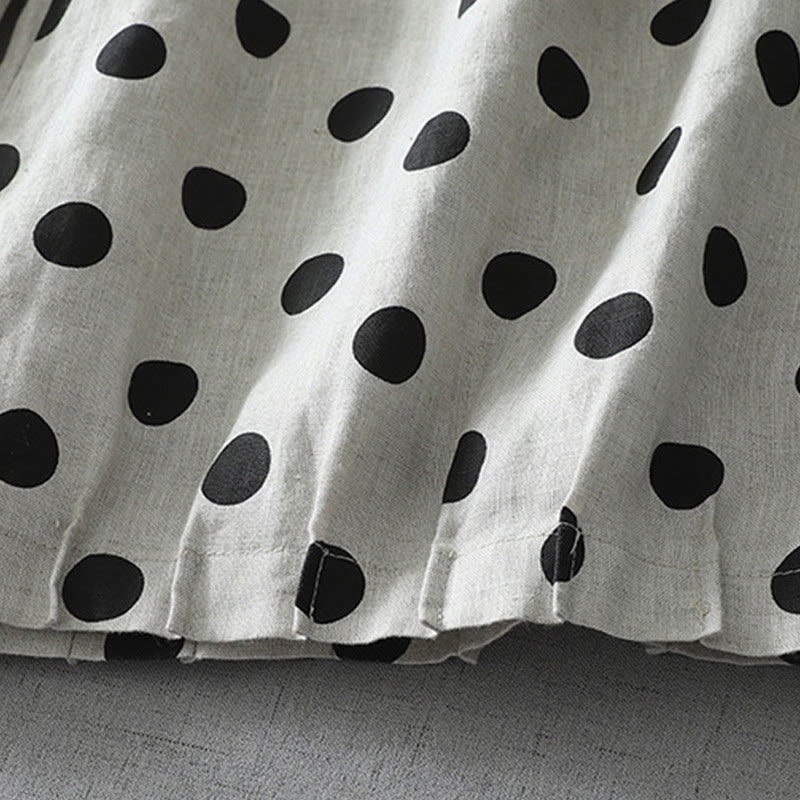 Pantalones harén de lino y algodón para mujer con estampado floral de lunares y Buddha Stones y bolsillos - image 7