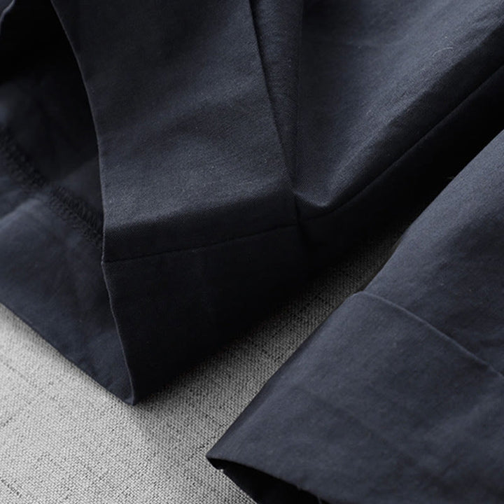 Pantalones casuales Buddha Stones de cintura alta, lisos, de poliéster, para mujer, de pierna ancha, largos 7-8, con bolsillos - image 3