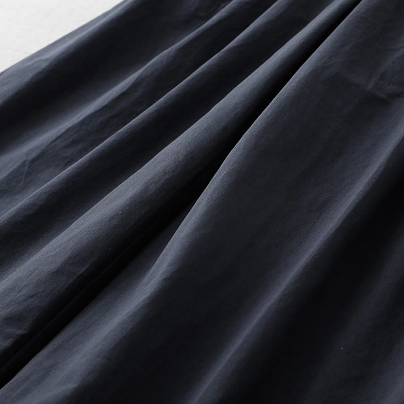 Pantalones casuales Buddha Stones de cintura alta, lisos, de poliéster, para mujer, de pierna ancha, largos 7-8, con bolsillos - image 4