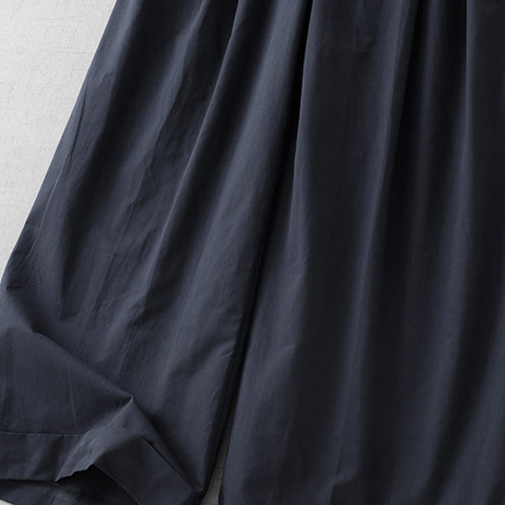 Pantalones casuales Buddha Stones de cintura alta, lisos, de poliéster, para mujer, de pierna ancha, largos 7-8, con bolsillos - image 2