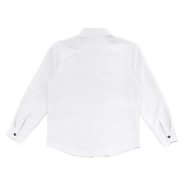 Camisa de manga larga para hombre con botones de color liso y Buddha Stones - image 12