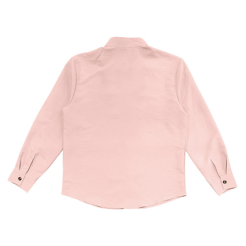 Camisa de manga larga para hombre con botones de color liso y Buddha Stones - image 15