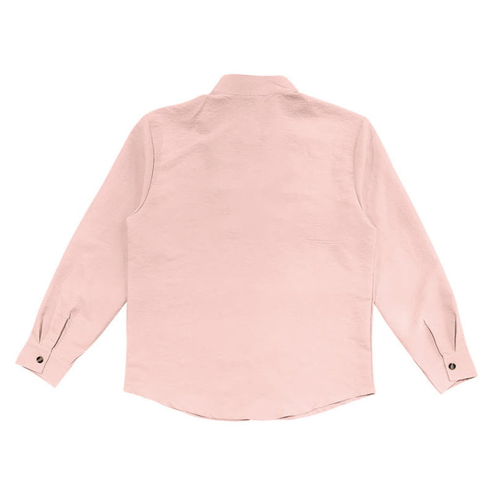 Camisa de manga larga para hombre con botones de color liso y Buddha Stones - image 15