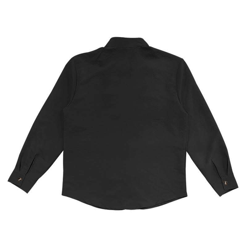 Camisa de manga larga para hombre con botones de color liso y Buddha Stones - image 18