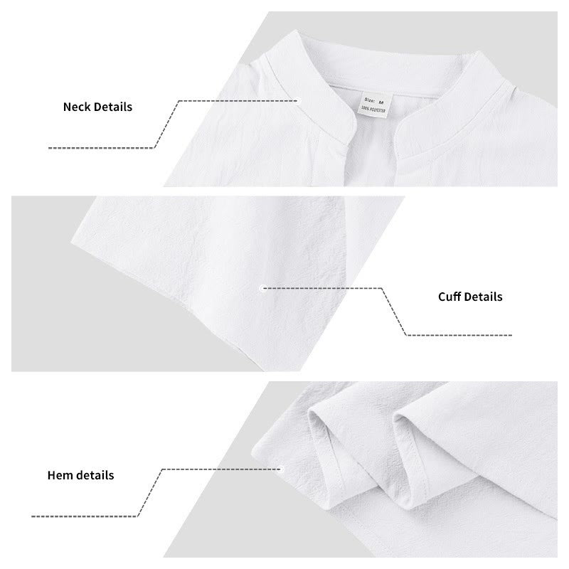 Camisa de lino para hombre de manga corta con botones y estampado de Buddha Stones de verano - image 11
