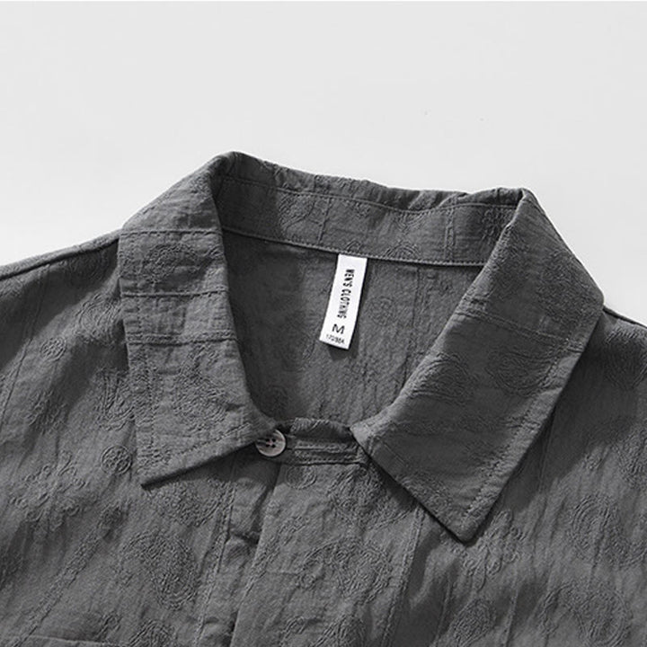 Camisa de verano de manga corta con botones y dos bolsillos para hombre con Buddha Stones - image 5