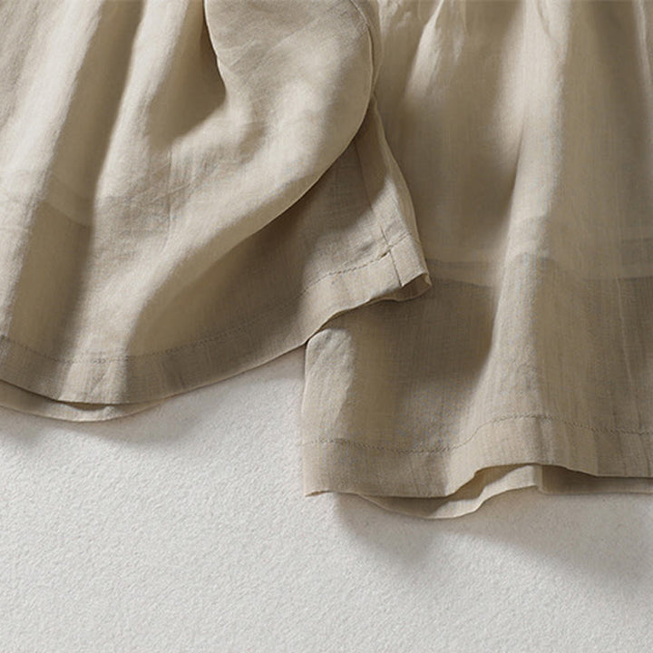 Pantalones anchos hasta el tobillo de algodón y lino con cordón ajustable para mujer, estilo casual Buddha Stones, con bolsillos - image 10