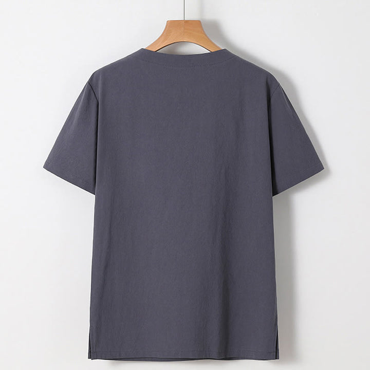 Conjunto de 2 piezas de camisa y pantalones de algodón con bolsillos y diseño de grullas con caracteres chinos de Buddha Stones y tela de meditación para hombre - image 18