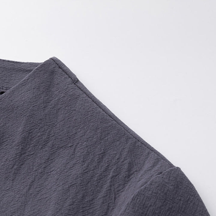 Conjunto de 2 piezas de camisa y pantalones de algodón con bolsillos y diseño de grullas con caracteres chinos de Buddha Stones y tela de meditación para hombre - image 23