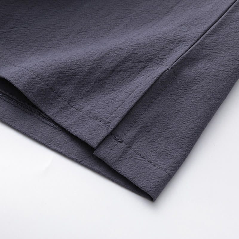 Conjunto de 2 piezas de camisa y pantalones de algodón con bolsillos y diseño de grullas con caracteres chinos de Buddha Stones y tela de meditación para hombre - image 25