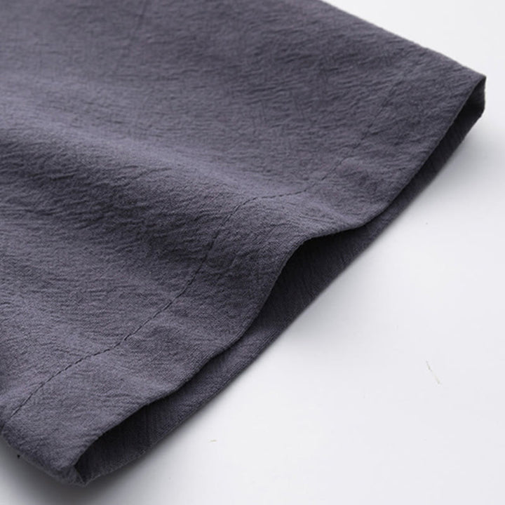 Conjunto de 2 piezas de camisa y pantalones de algodón con bolsillos y diseño de grullas con caracteres chinos de Buddha Stones y tela de meditación para hombre - image 26