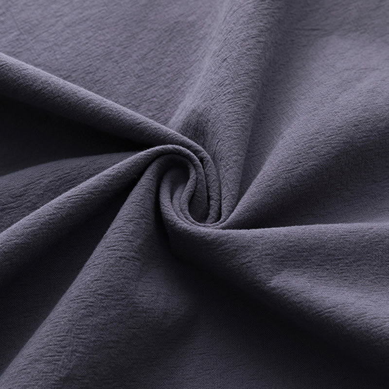 Conjunto de 2 piezas de camisa y pantalones de algodón con bolsillos y diseño de grullas con caracteres chinos de Buddha Stones y tela de meditación para hombre - image 28