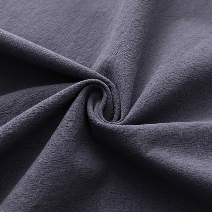 Conjunto de 2 piezas de camisa y pantalones de algodón con bolsillos y diseño de grullas con caracteres chinos de Buddha Stones y tela de meditación para hombre - image 28