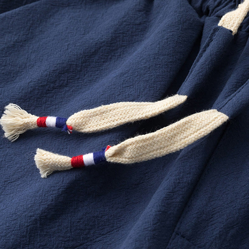 Conjunto de 2 piezas de camisa y pantalones de algodón con bolsillos y diseño de grullas con caracteres chinos de Buddha Stones y tela de meditación para hombre - image 11