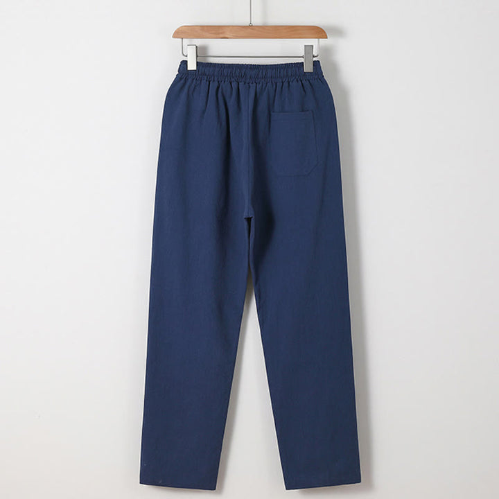 Conjunto de 2 piezas de camisa y pantalones de algodón con bolsillos y diseño de grullas con caracteres chinos de Buddha Stones y tela de meditación para hombre - image 8